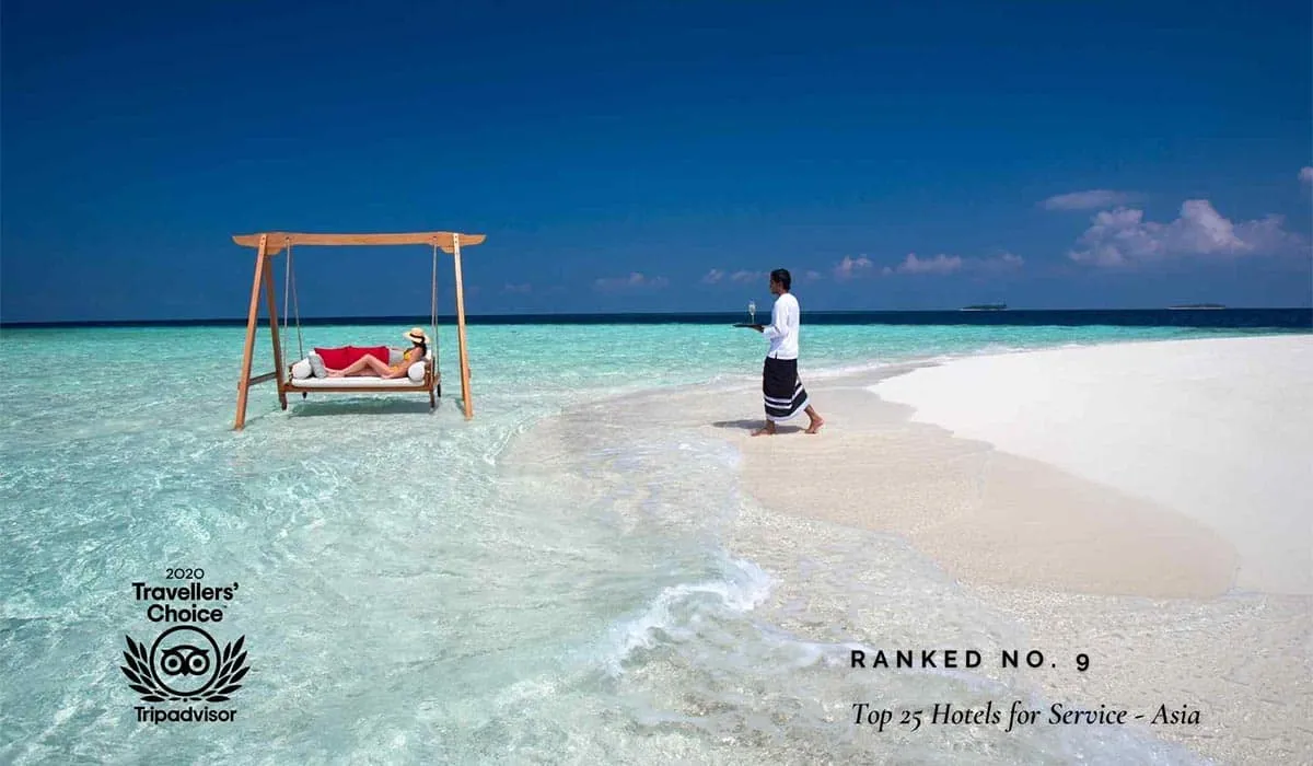 Swing in the lagoon with 2020 Tripadvisor Travellers' Choice badge: Ranked No. 9, Top 25 Hotels for Service – Asia