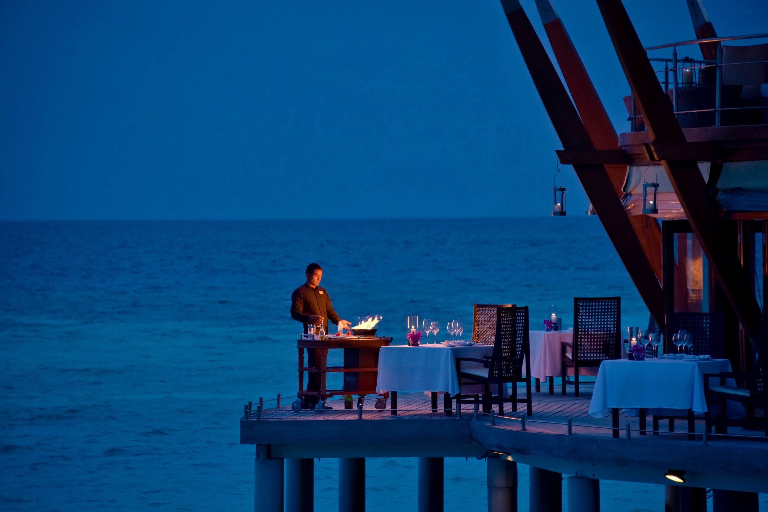 Baros Maldives Lighthouse flambe