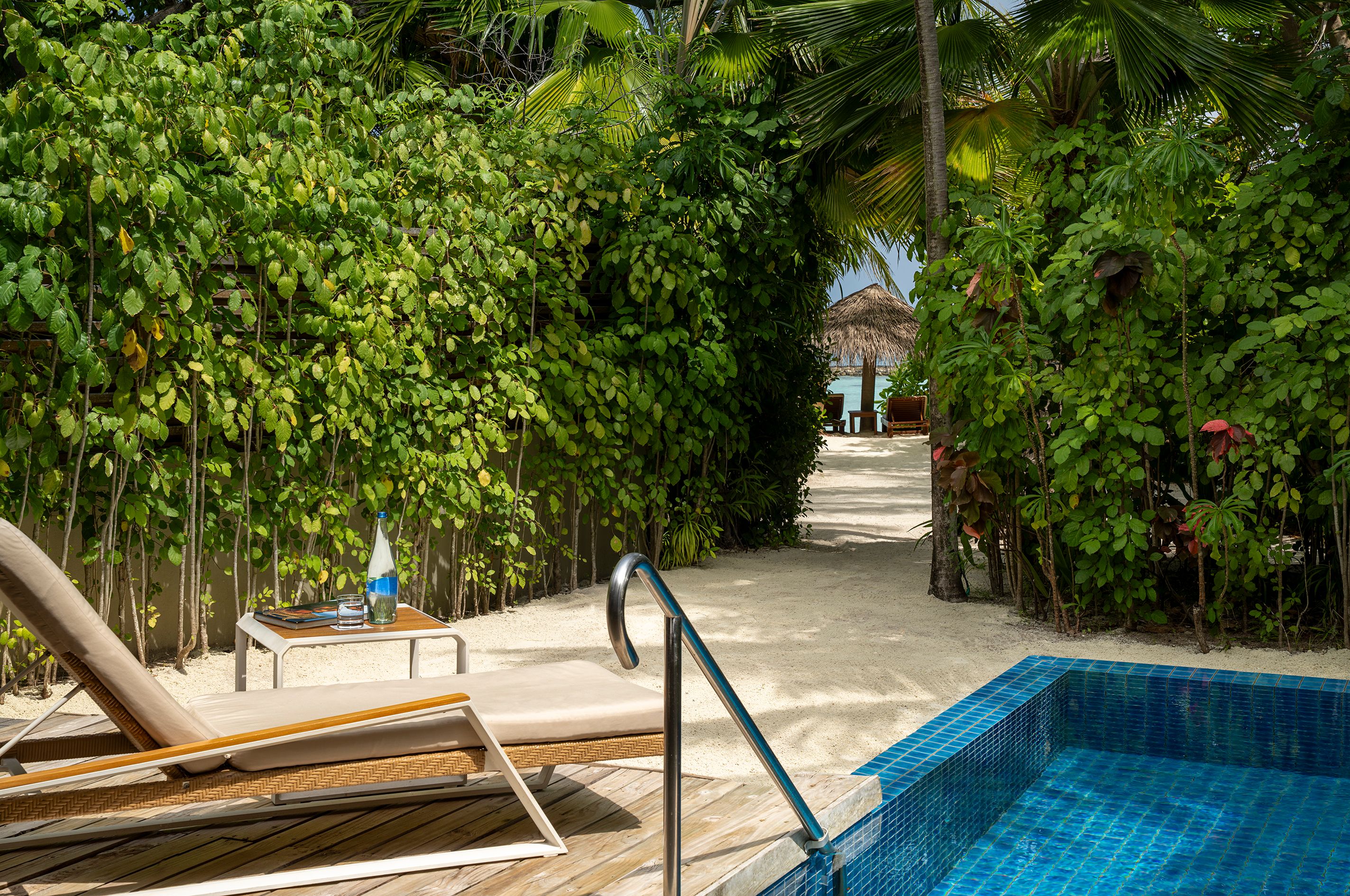Baros Pool Villa opening onto private pool and stroll to beach