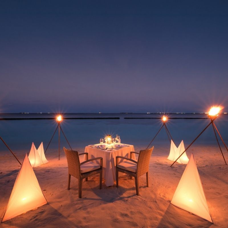 Dinner on the beach at Baros