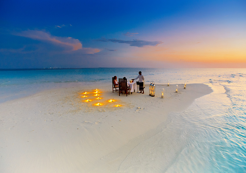 Romantic Beach Dinner at Baros Maldives
