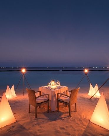 Romantic Dinner on the Beach at Baros Maldives