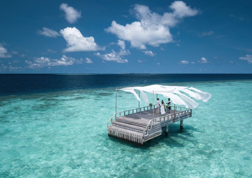 Events Deck Surrounded by Sea at Baros Maldives 