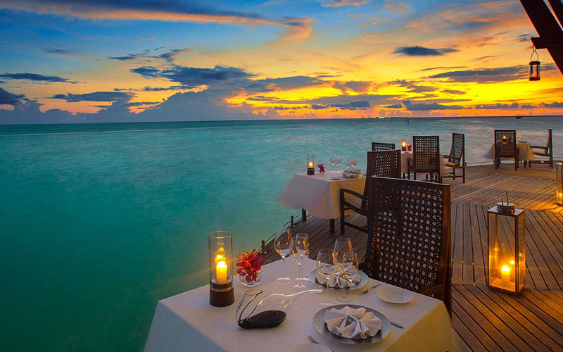 Dining with Sunset Views in Maldives 