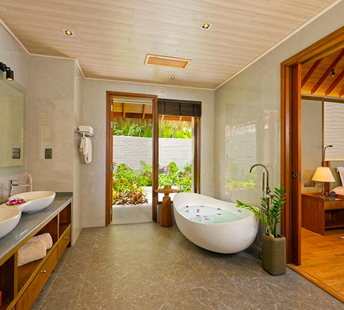 Spacious Villa Bathrooms at Baros Maldives 