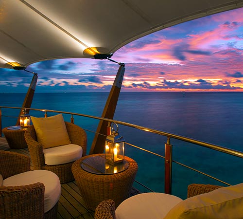 Romantic Dining Areas with Sea Views at Baros Maldives