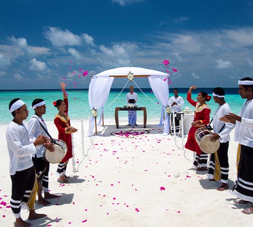 Romantic Beach Celebration in Maldives 
