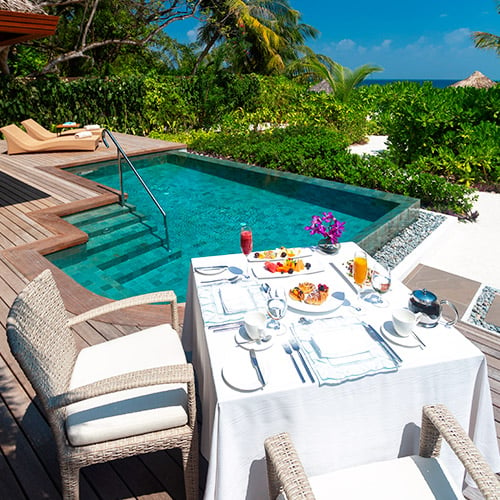 Poolside Dining at Baros Luxury Resort