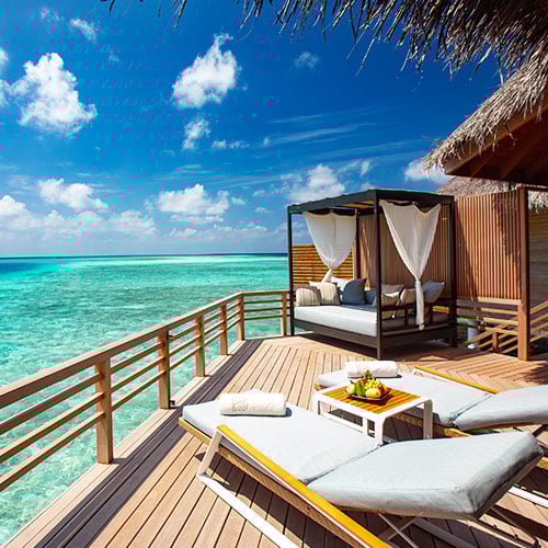 Seating Area of Water Pool Villa at Baros Maldives