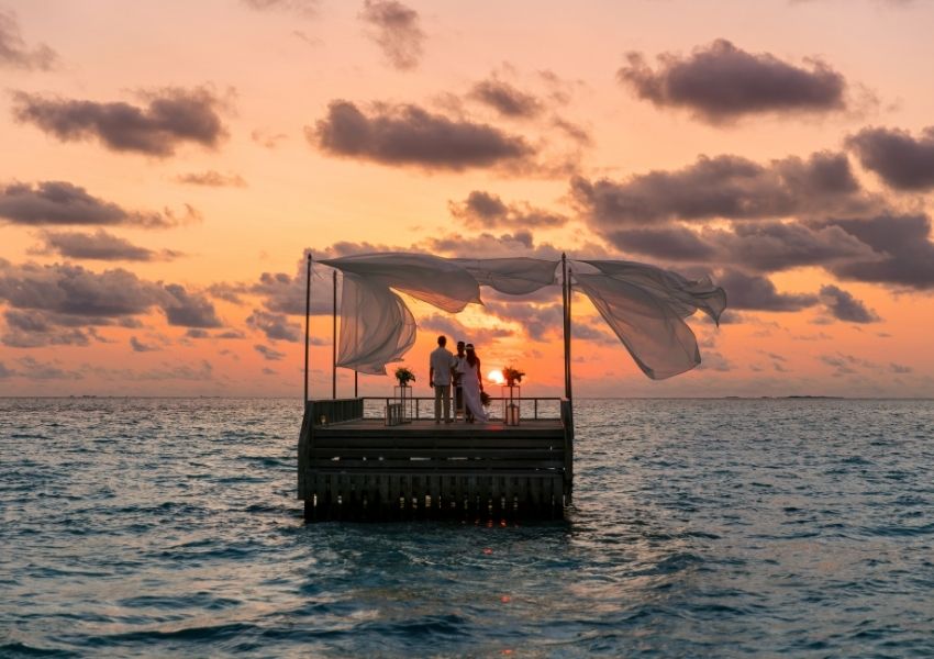 Romantic Event in the Sunset at Baros Maldives 