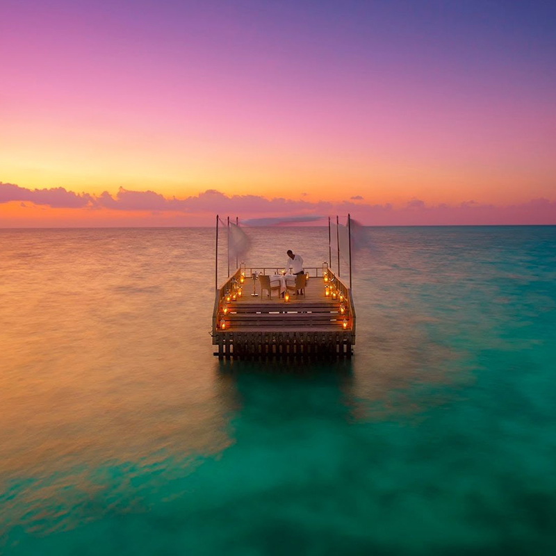 Breathtaking sunset at Baros Maldives