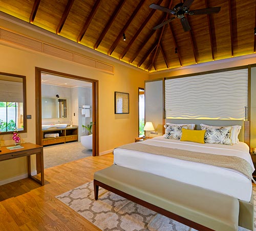 Luxury Beds in Villas at Baros Maldives 