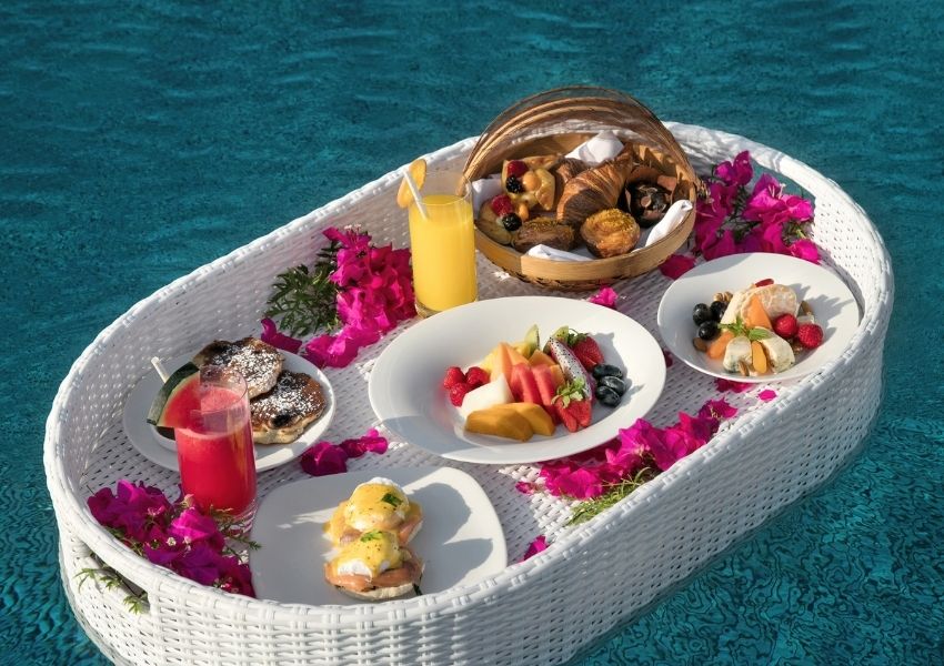 Pool Dining at Baros Maldives