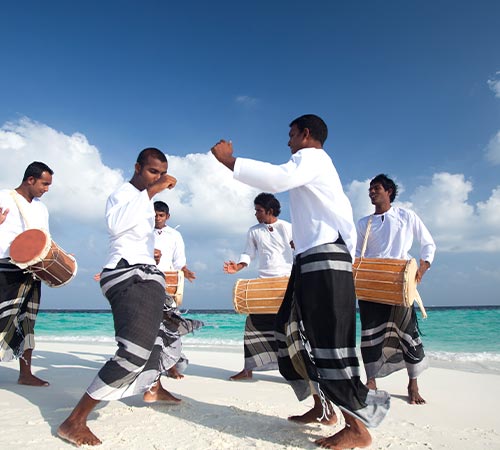 Drummers at Baros Maldives 
