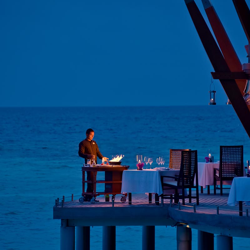 Out Door Dining Areas at Lighthouse Restaurant in Maldives