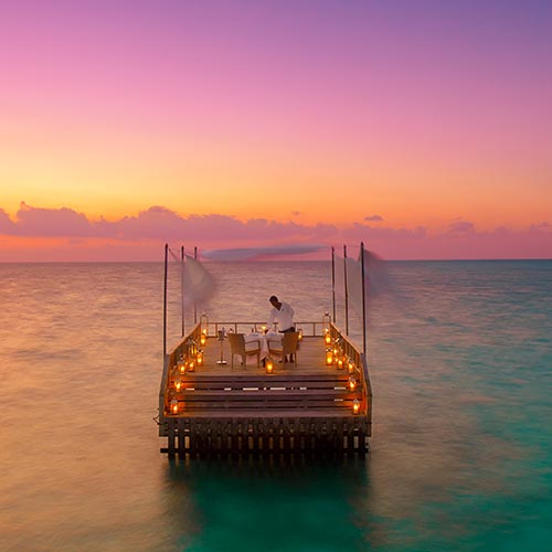 Piano Deck Dining at Baros Resort Maldives