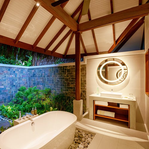 Spacious Bathrooms at Deluxe Villa in Maldives
