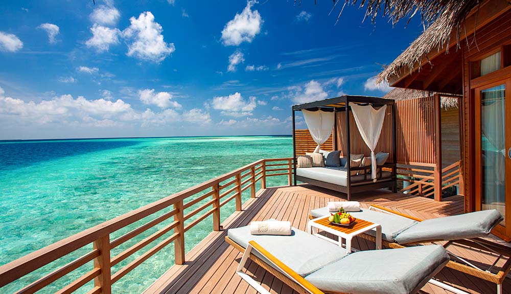 Water Villa Deck with Sea views at Baros Maldives 